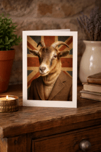Close-up of Baron von Bleat Highland sheep artwork