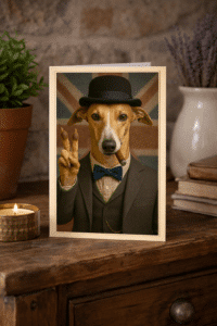 Close-up of Captain Swift Whippet wall art