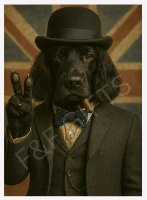 Colonel Blackpaw Black Cocker Spaniel wall art print
