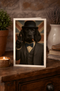 Close-up of Colonel Blackpaw Black Cocker Spaniel wall art