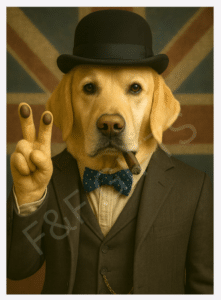 Duke of Butterfield Yellow Labrador wall art print