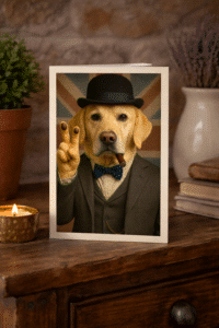 Close-up of Duke of Butterfield Yellow Labrador wall art