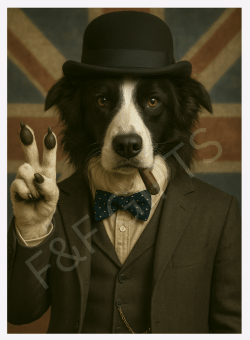 Field Marshal Collie Border Collie wall art print