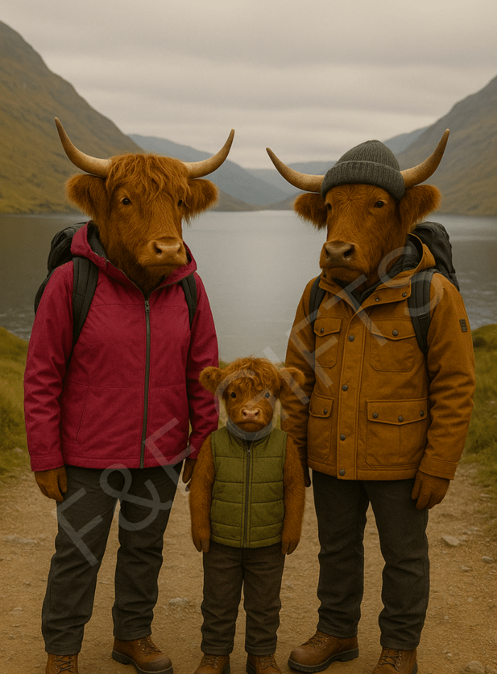 Lochside Wanderers | Scottish Wall Art | Highland Countryside Print