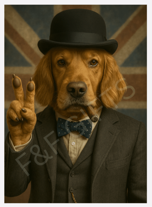 Major Goldie Golden Cocker Spaniel wall art print