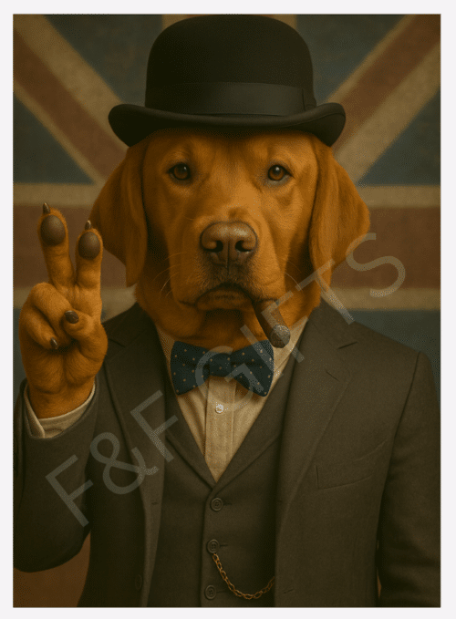 The Right Honourable Red Fox Red Labrador wall art print