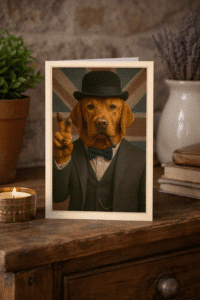 Close-up of The Right Honourable Red Fox Red Labrador artwork